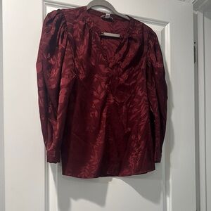 Calvin Klein Deep Red Floral Blouse